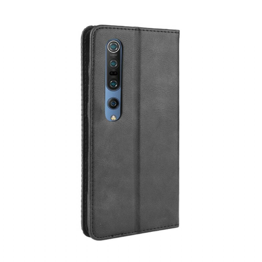 Schutzhülle Für Xiaomi Mi 10 / 10 Pro Flip Case Stilisierter Vintage-ledereffekt