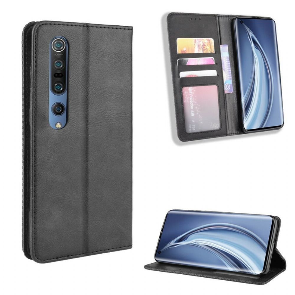 Schutzhülle Für Xiaomi Mi 10 / 10 Pro Flip Case Stilisierter Vintage-ledereffekt