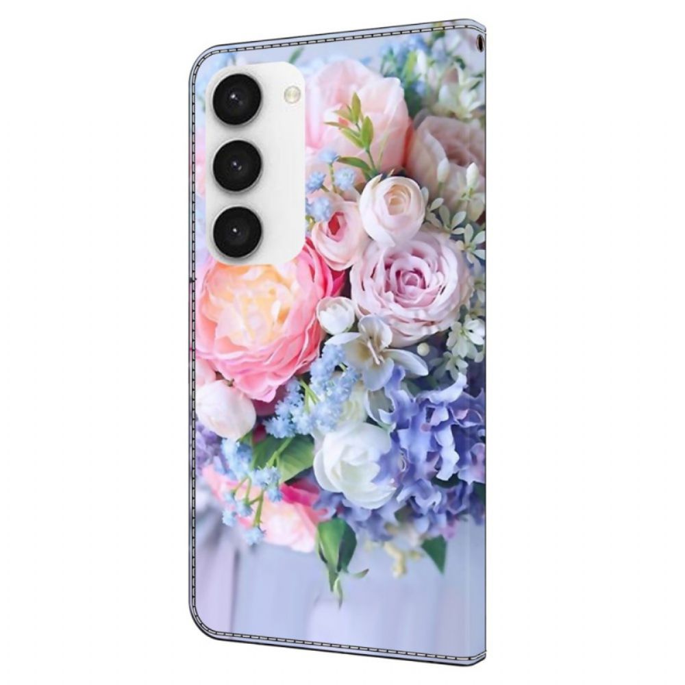 Lederhüllen Für Samsung Galaxy S24 5g Bunte Blumen