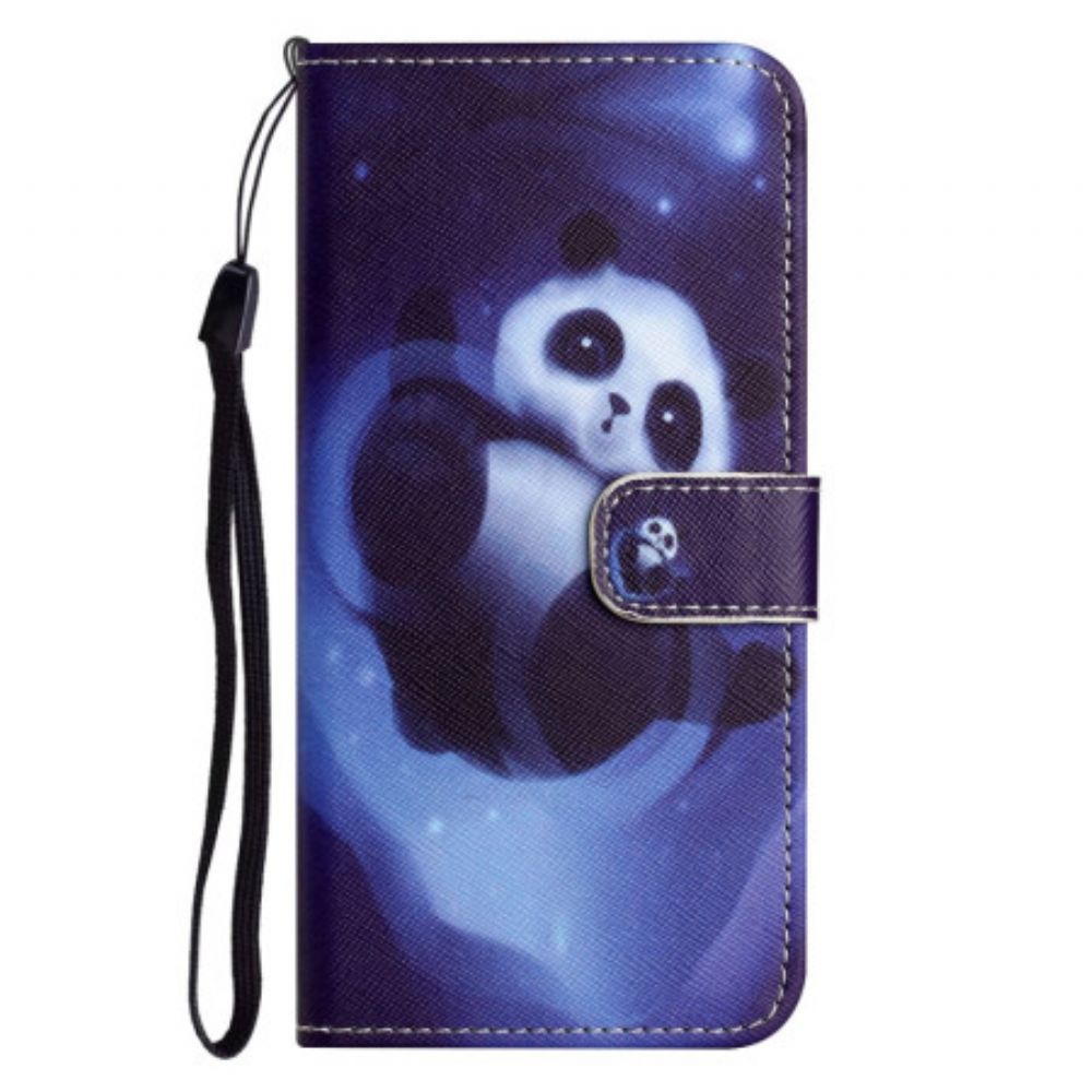 Lederhüllen Für Samsung Galaxy S24 5g Panda Space Mit Riemen