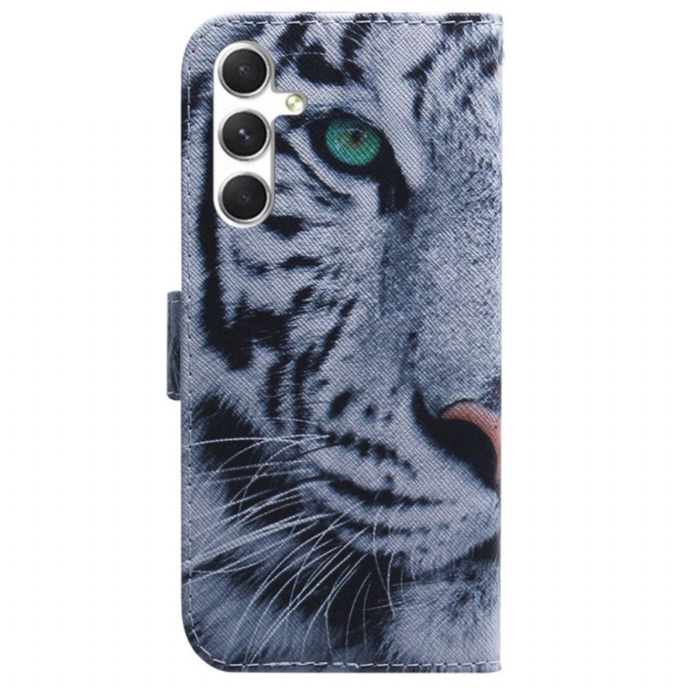 Lederhüllen Für Samsung Galaxy S24 5g Weißer Tiger