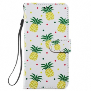 Lederhüllen Samsung Galaxy S24 5g Ananas Mit Riemen