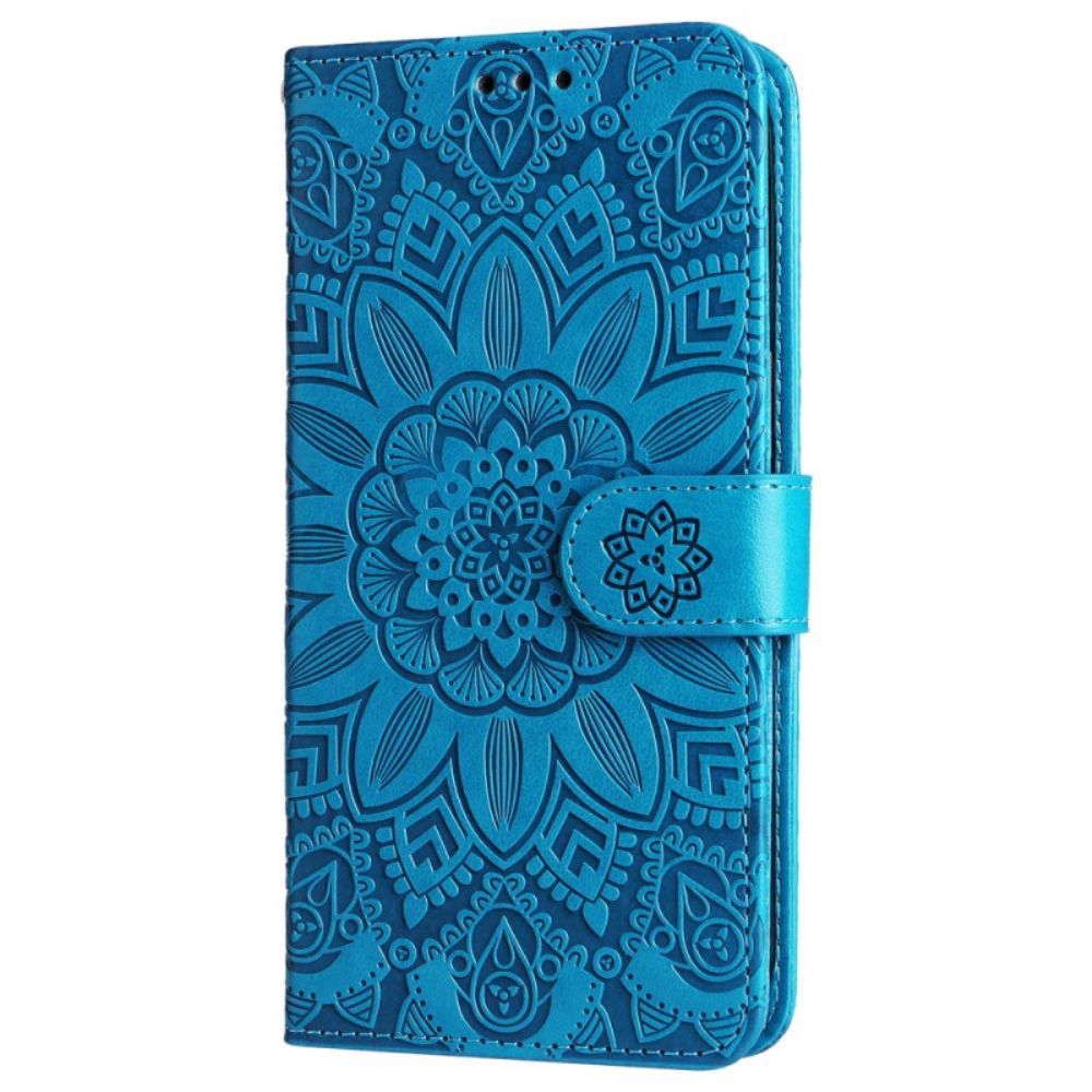 Lederhüllen Samsung Galaxy S24 5g Handyhülle Extravagantes Mandala Mit Riemen