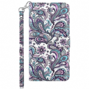 Lederhüllen Samsung Galaxy S24 5g Handyhülle Paisley-muster Mit Riemen