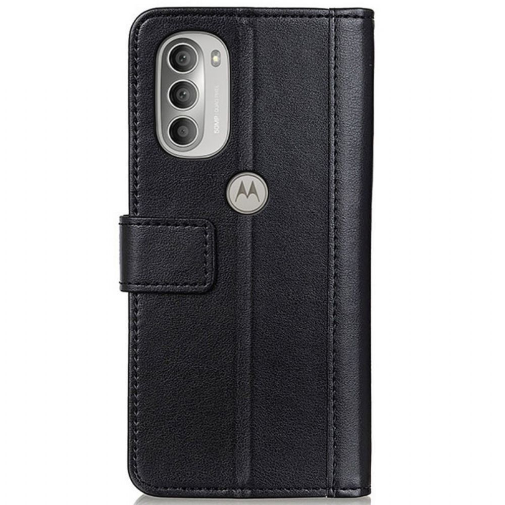 Flip Case Für Moto G51 5G Spaltleder Farbige Ausführung