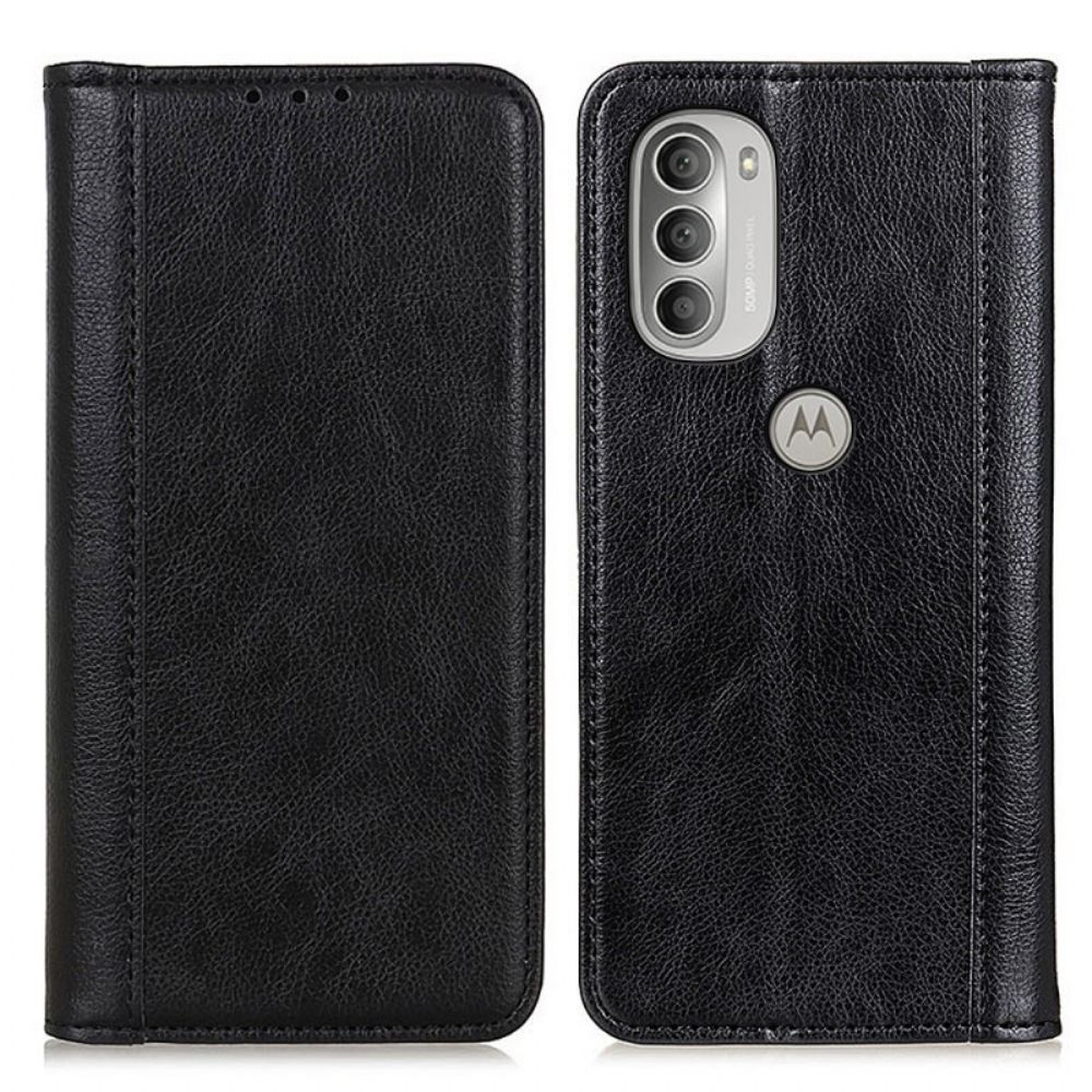 Schutzhülle Für Moto G51 5G Flip Case Elegance Litschi-spaltleder