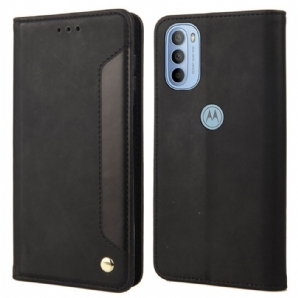 Schutzhülle Für Moto G51 5G Flip Case Zweifarbiger Business-ledereffekt