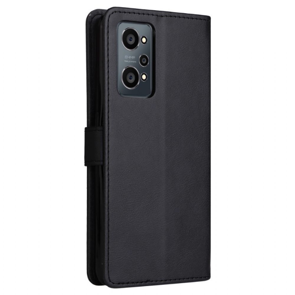 Flip Case Für Realme GT Neo 3T / Neo 2 Mit Kordel Armband Lederoptik