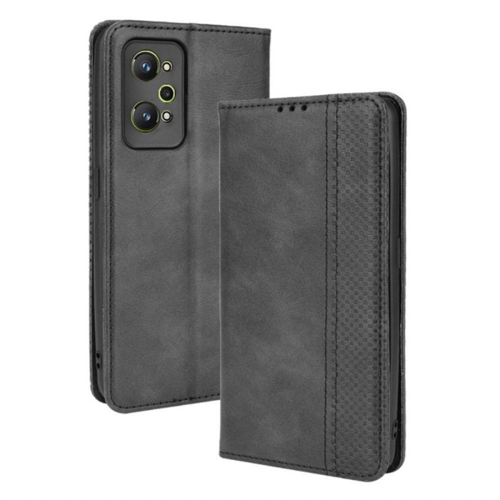 Schutzhülle Für Realme GT Neo 3T / Neo 2 Flip Case Stilisierter Vintage-ledereffekt