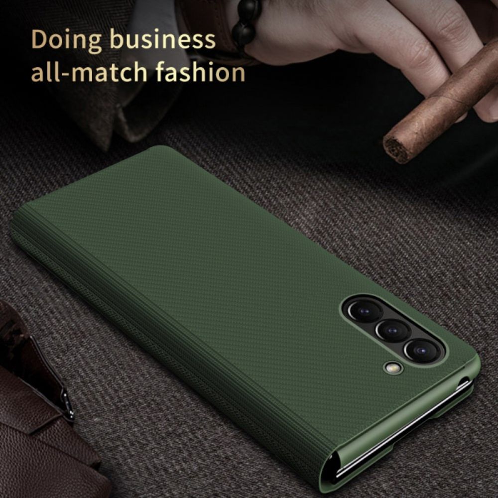 Case Samsung Galaxy Z Fold 6 Handyhülle Ledereffekt-stütze