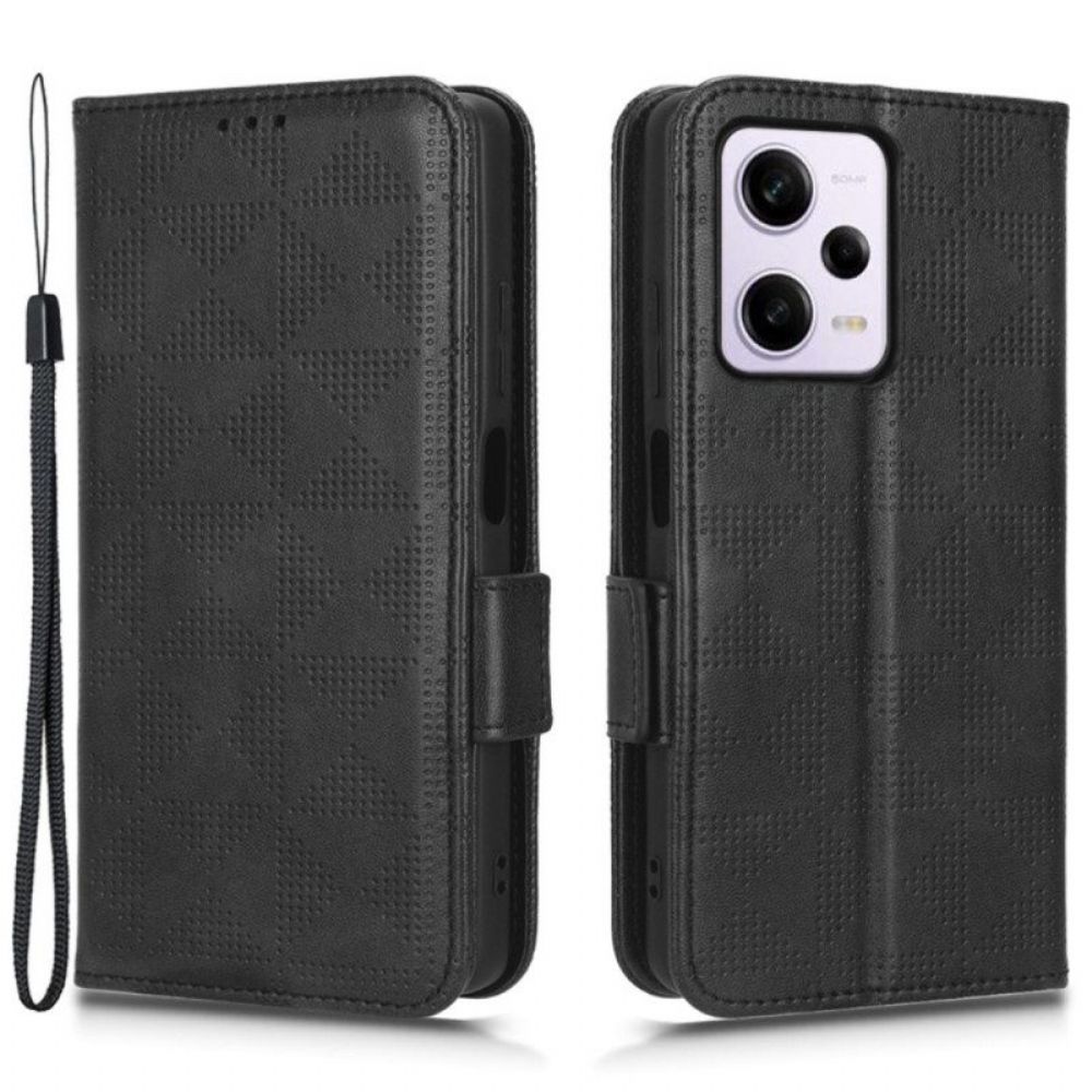 Flip Case Für Xiaomi Redmi Note 12 Pro Dreiecke Mit Lanyard