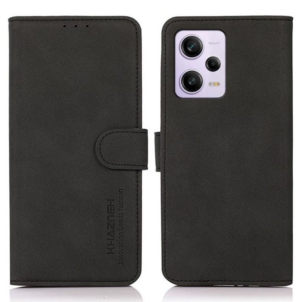 Flip Case Für Xiaomi Redmi Note 12 Pro Khazneh Modischer Ledereffekt