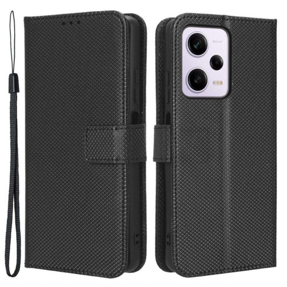 Flip Case Für Xiaomi Redmi Note 12 Pro Mit Kordel Stylisches Riemchen-kunstleder