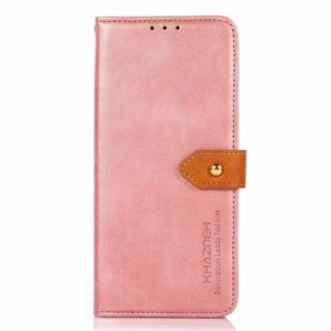 Flip Case Für Xiaomi Redmi Note 12 Pro Zweifarbiger Goldener Verschluss Khazneh