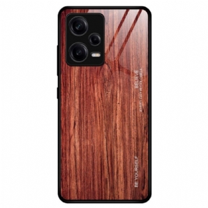 Hülle Für Xiaomi Redmi Note 12 Pro Holzdesign Aus Gehärtetem Glas