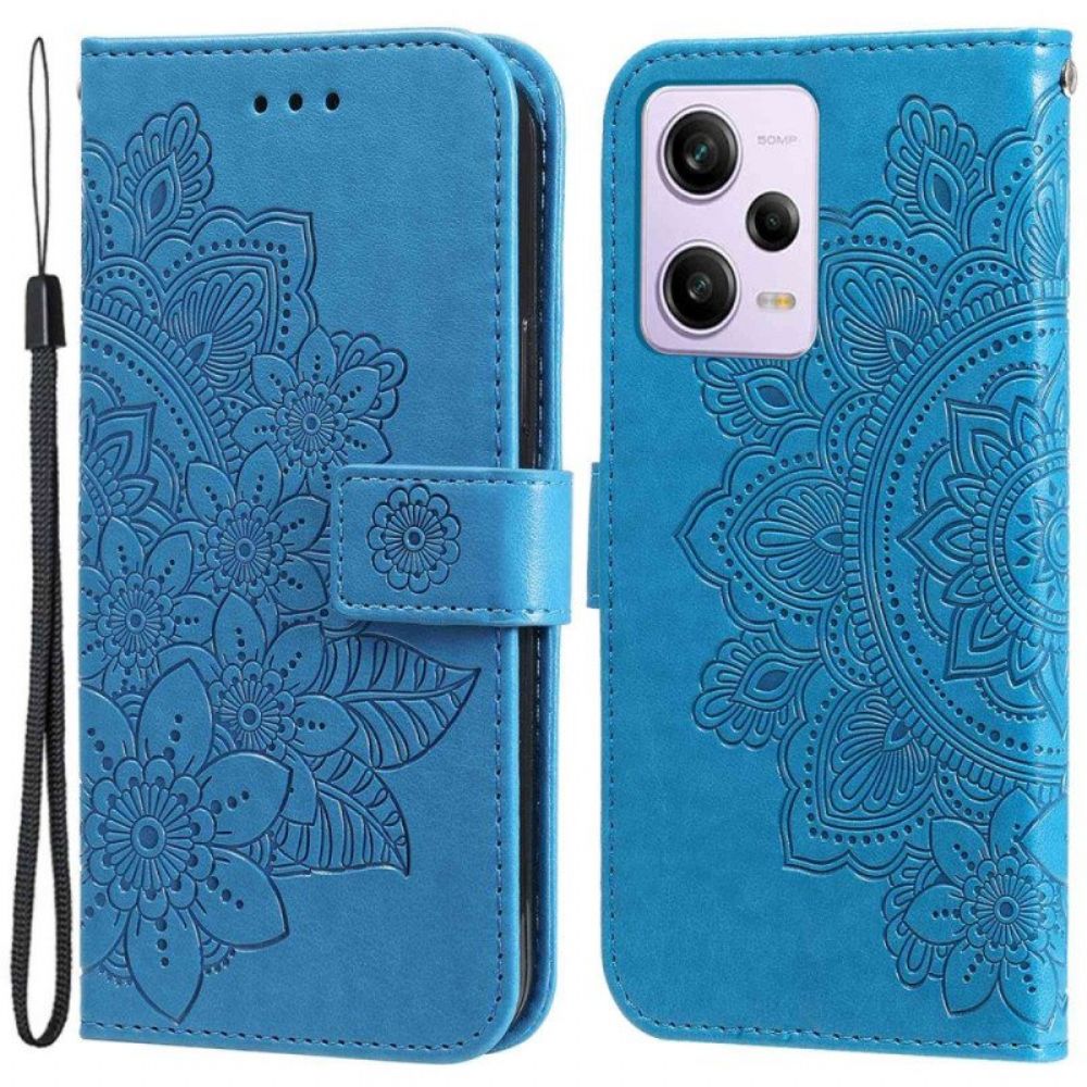 Lederhüllen Für Xiaomi Redmi Note 12 Pro Mit Kordel Riemen-blumen-mandala