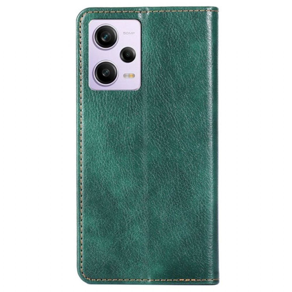 Schutzhülle Für Xiaomi Redmi Note 12 Pro Flip Case Nähte Aus Kunstleder