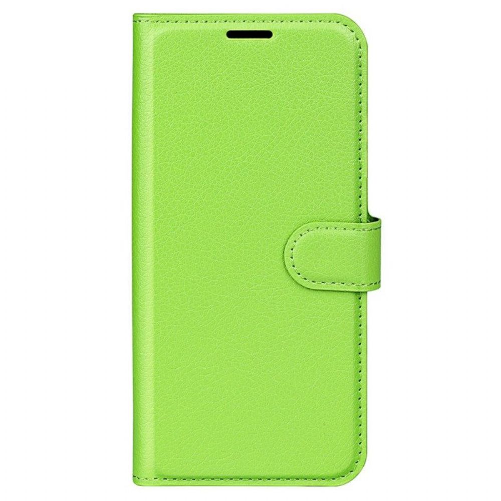 Flip Case Für Samsung Galaxy S23 5G Klassischer Litschi-ledereffekt