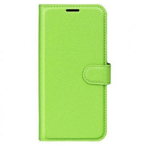 Flip Case Für Samsung Galaxy S23 5G Klassischer Litschi-ledereffekt