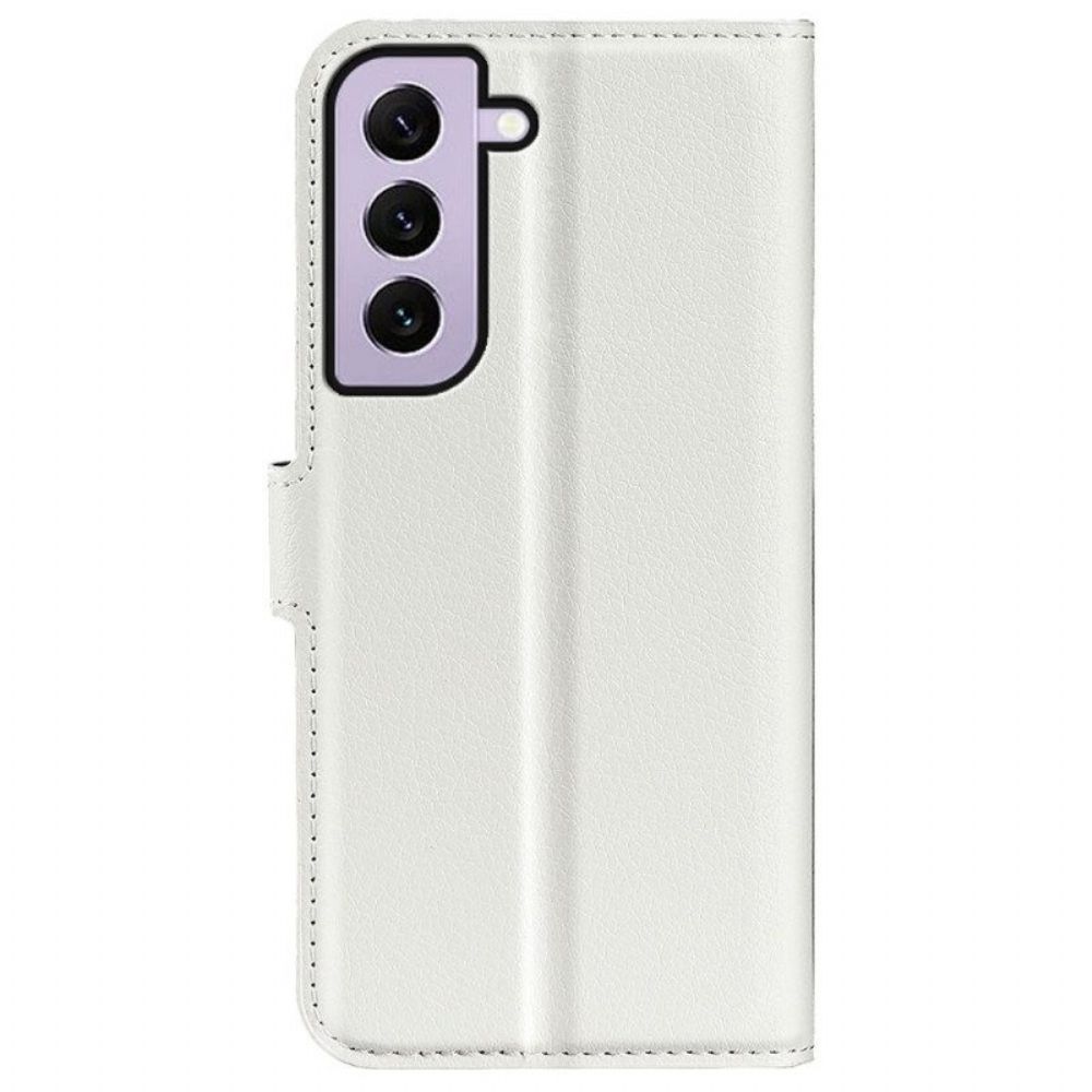 Flip Case Für Samsung Galaxy S23 5G Klassischer Litschi-ledereffekt