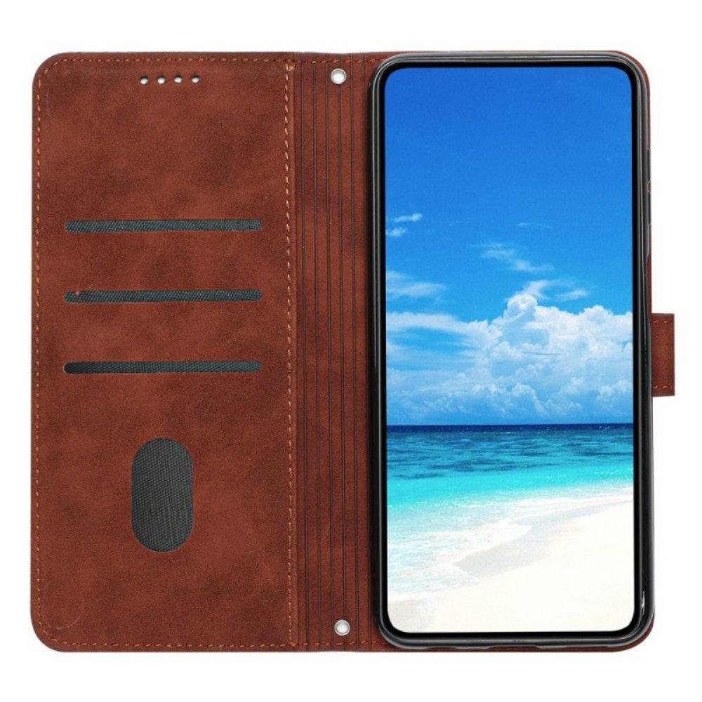 Flip Case Für Samsung Galaxy S23 5G Lächle Mit Schlüsselband