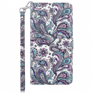 Flip Case Für Samsung Galaxy S23 5G Mit Kordel Riemchen-paisley-muster