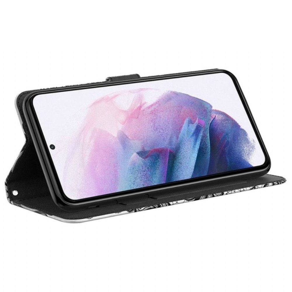 Flip Case Für Samsung Galaxy S23 5G Mit Kordel Riemchenspitze