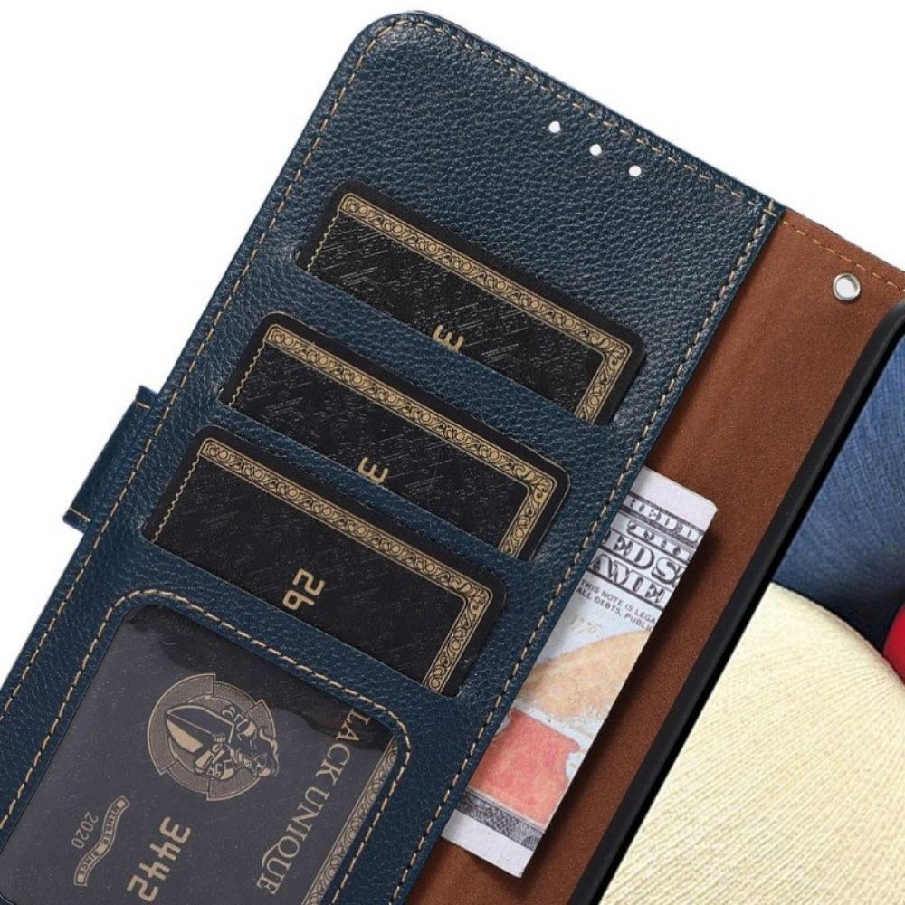 Flip Case Für Samsung Galaxy S23 5G Rfid-khazneh Im Litschi-stil