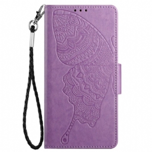 Flip Case Für Samsung Galaxy S23 5G Zweifarbiger Barock-schmetterling