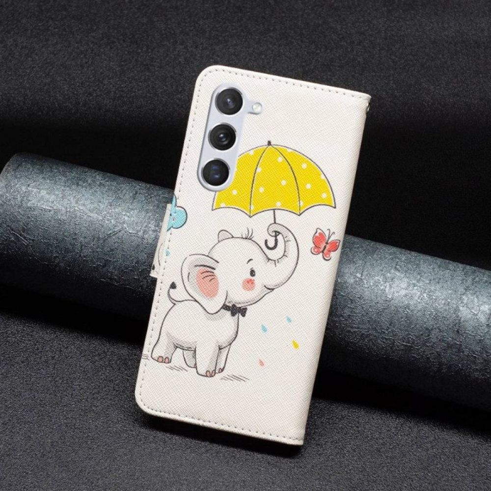 Lederhüllen Für Samsung Galaxy S23 5G Baby Elefant