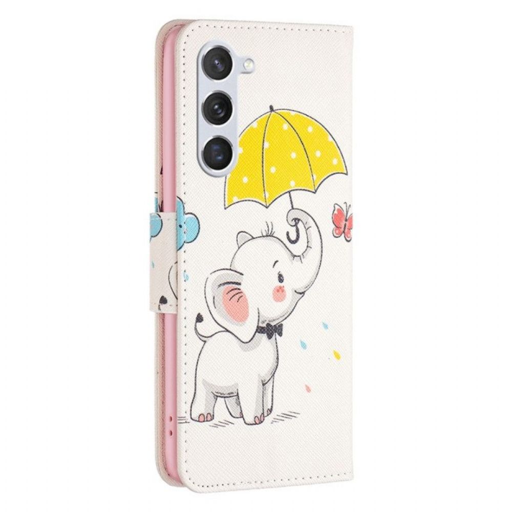 Lederhüllen Für Samsung Galaxy S23 5G Baby Elefant