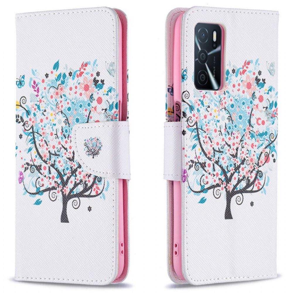 Flip Case Für Oppo A16 / A16s Blumiger Baum