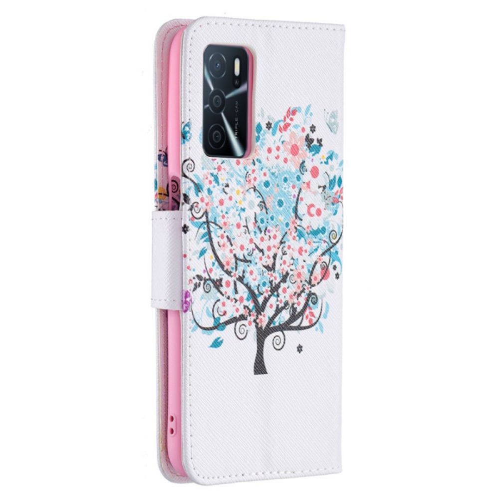 Flip Case Für Oppo A16 / A16s Blumiger Baum