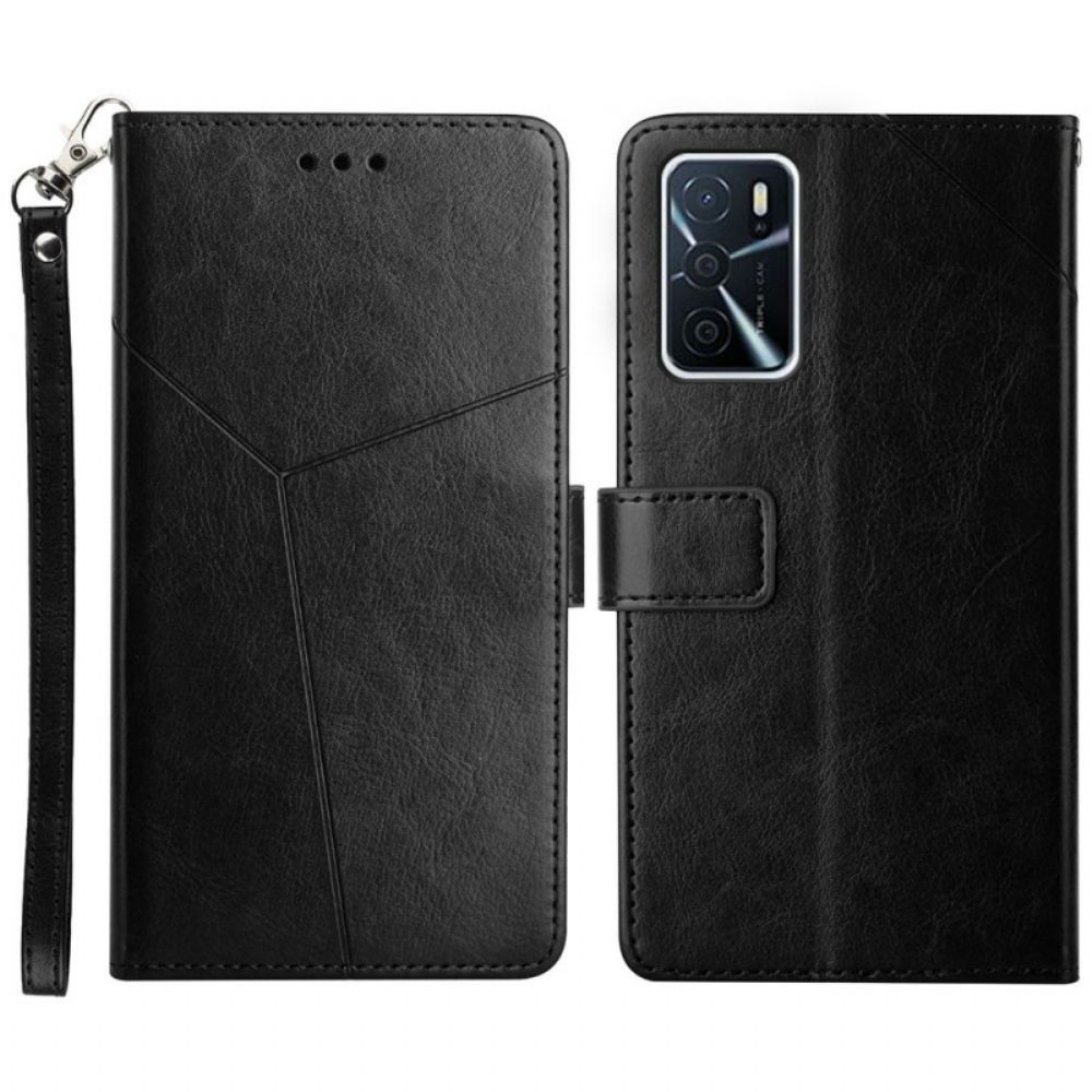 Flip Case Für Oppo A16 / A16s Geo Y Design Leather Style