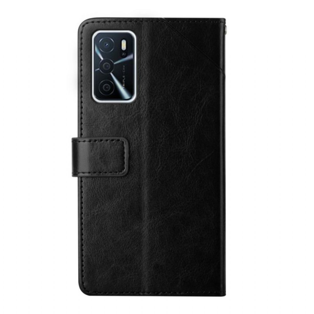 Flip Case Für Oppo A16 / A16s Geo Y Design Leather Style