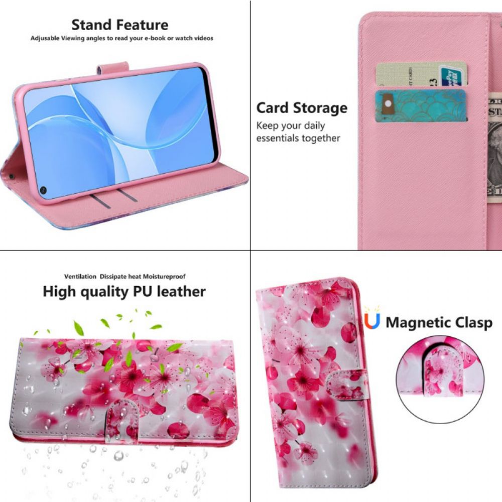 Flip Case Für Oppo A16 / A16s Rosa Blumen