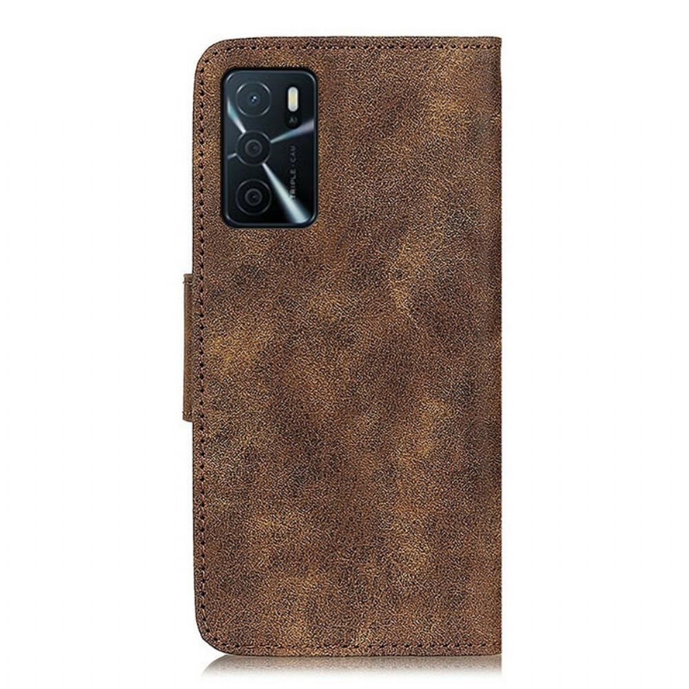 Flip Case Für Oppo A16 / A16s Vintage Spaltleder