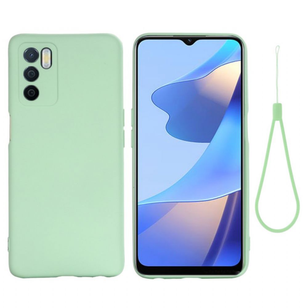 Hülle Für Oppo A16 / A16s Flüssigsilikon Mit Lanyard