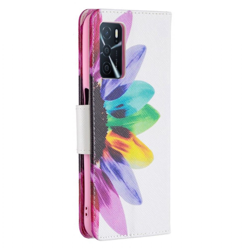 Lederhüllen Für Oppo A16 / A16s Aquarell Blume