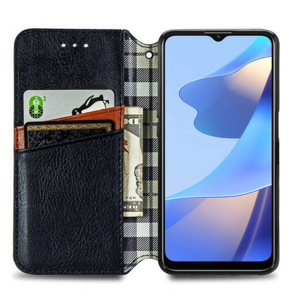 Schutzhülle Für Oppo A16 / A16s Flip Case Ledereffekt Mit Rautenstruktur