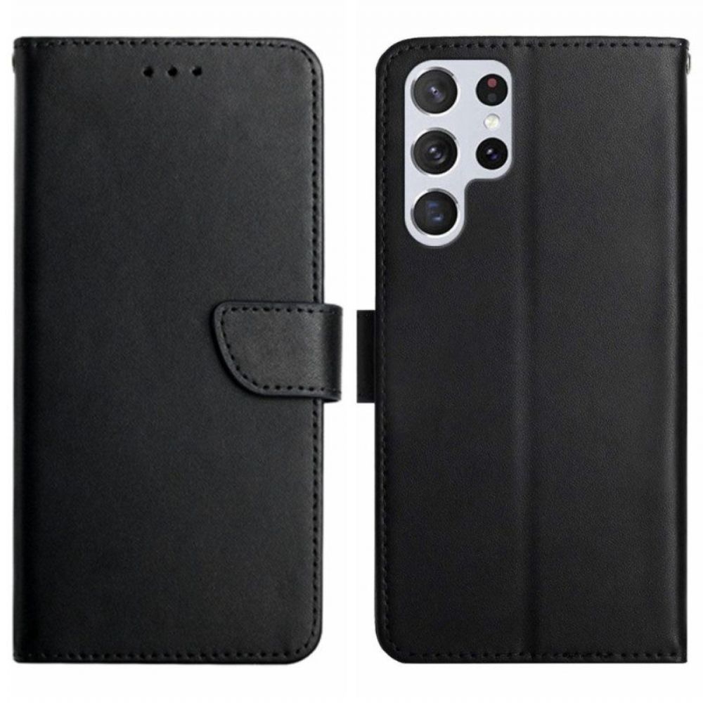 Flip Case Für Samsung Galaxy S23 Ultra 5G Echtes Nappaleder