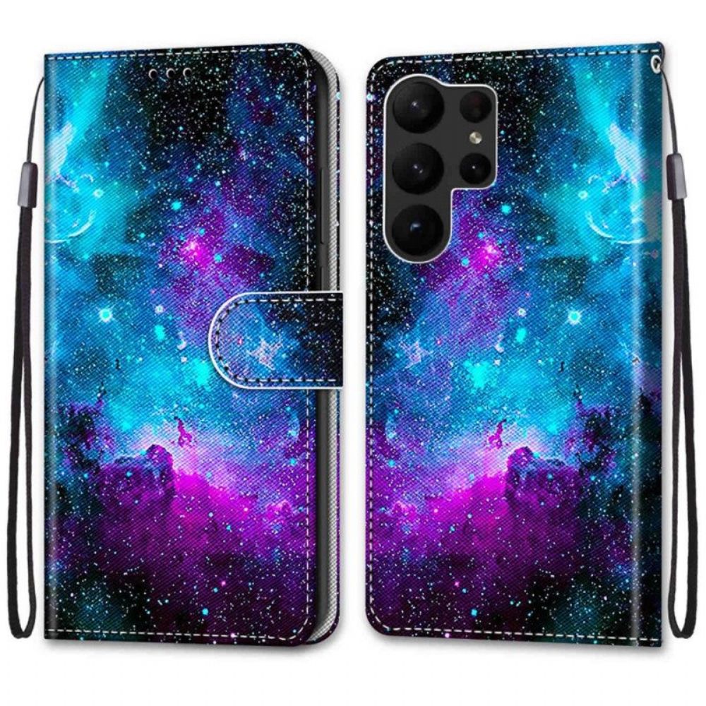 Flip Case Für Samsung Galaxy S23 Ultra 5G Kosmischer Himmel