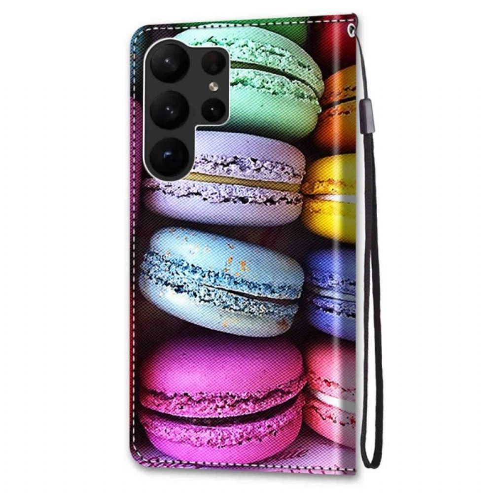 Flip Case Für Samsung Galaxy S23 Ultra 5G Macarons