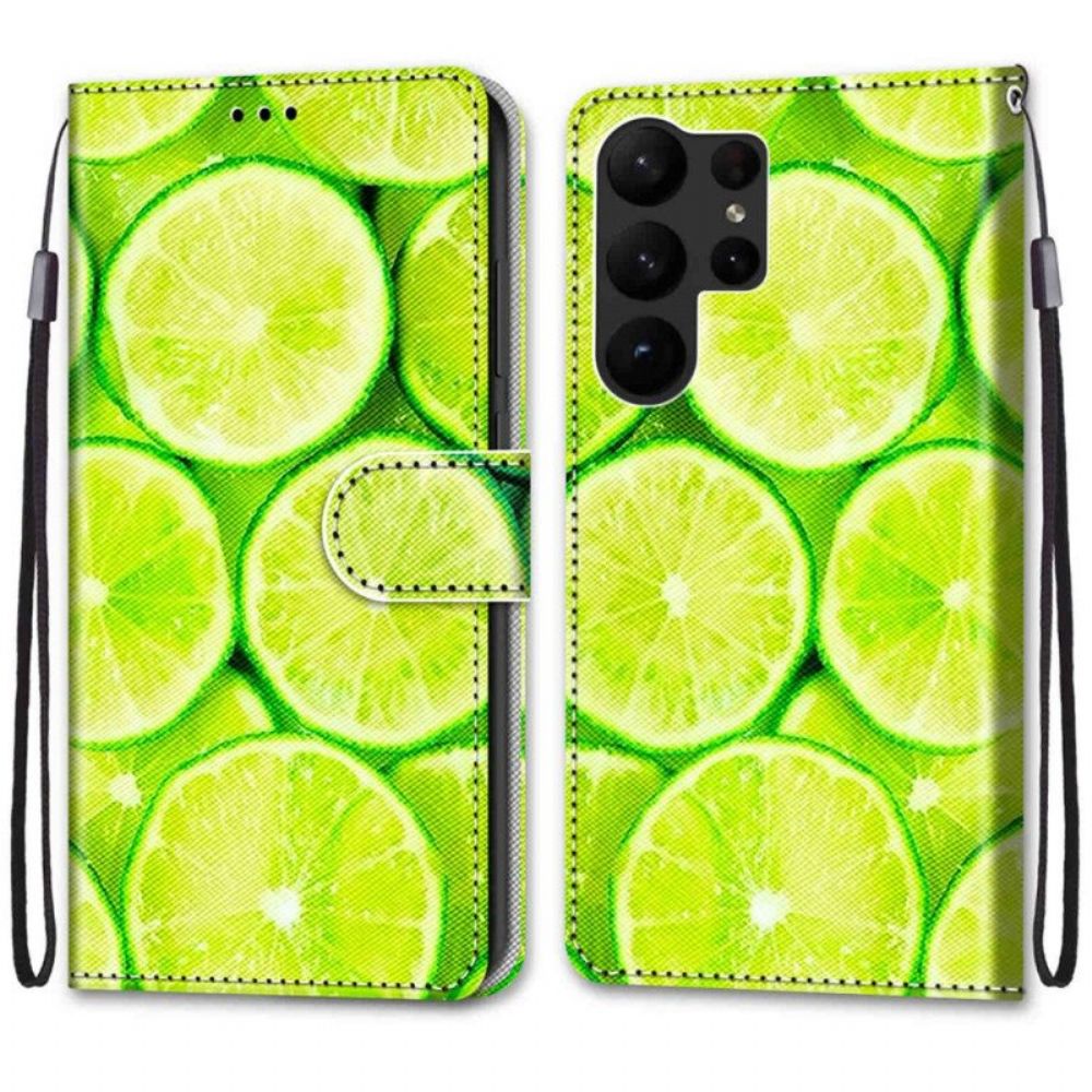 Flip Case Für Samsung Galaxy S23 Ultra 5G Zitronen