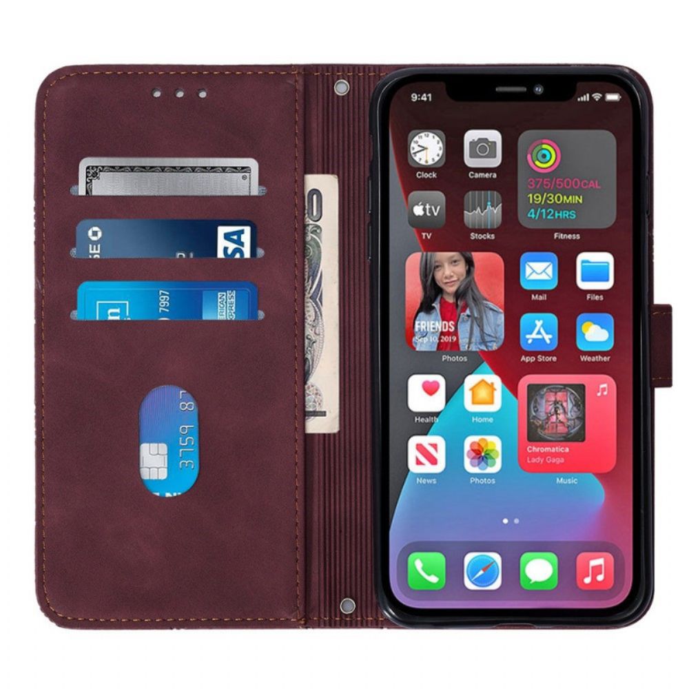 Flip Case Für iPhone 14 Pro Max Mit Kordel Riemendreiecke