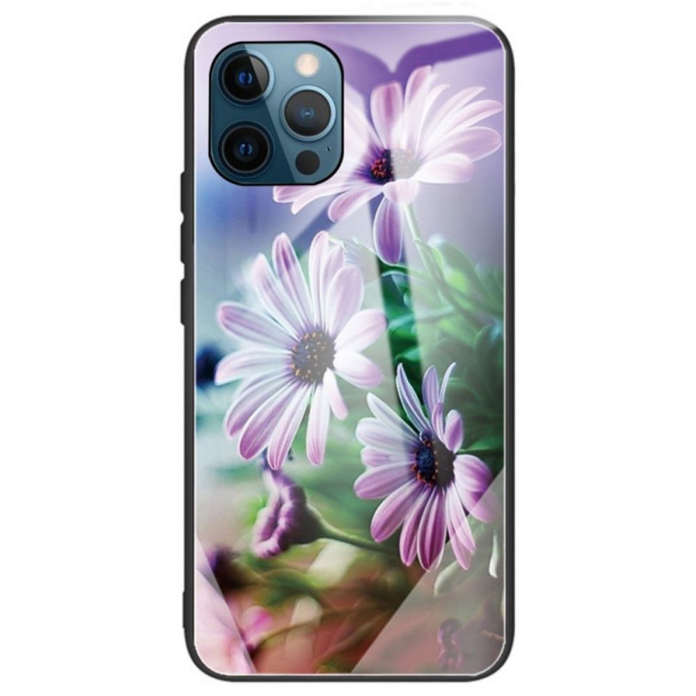 Hülle Für iPhone 14 Pro Max Blumen Aus Gehärtetem Glas