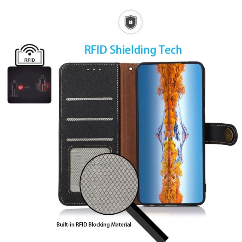 Lederhüllen Für iPhone 14 Pro Max Echtes Leder Khazneh Rfid