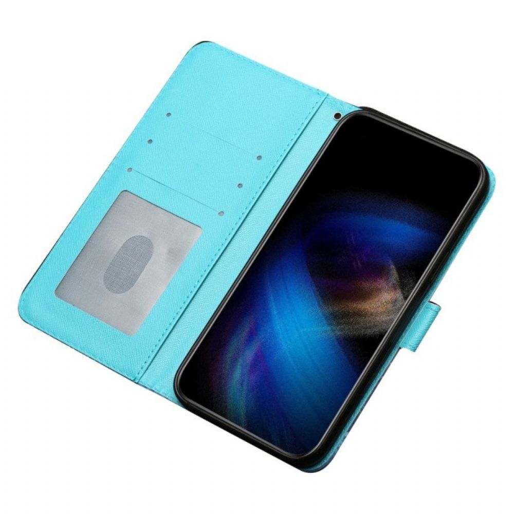 Flip Case Für iPhone 15 Pro Mit Kordel Never Stop Dreaming 3d-armband