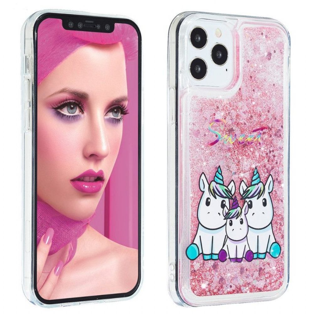 Handyhülle Für iPhone 15 Pro Einhorn-glitzer