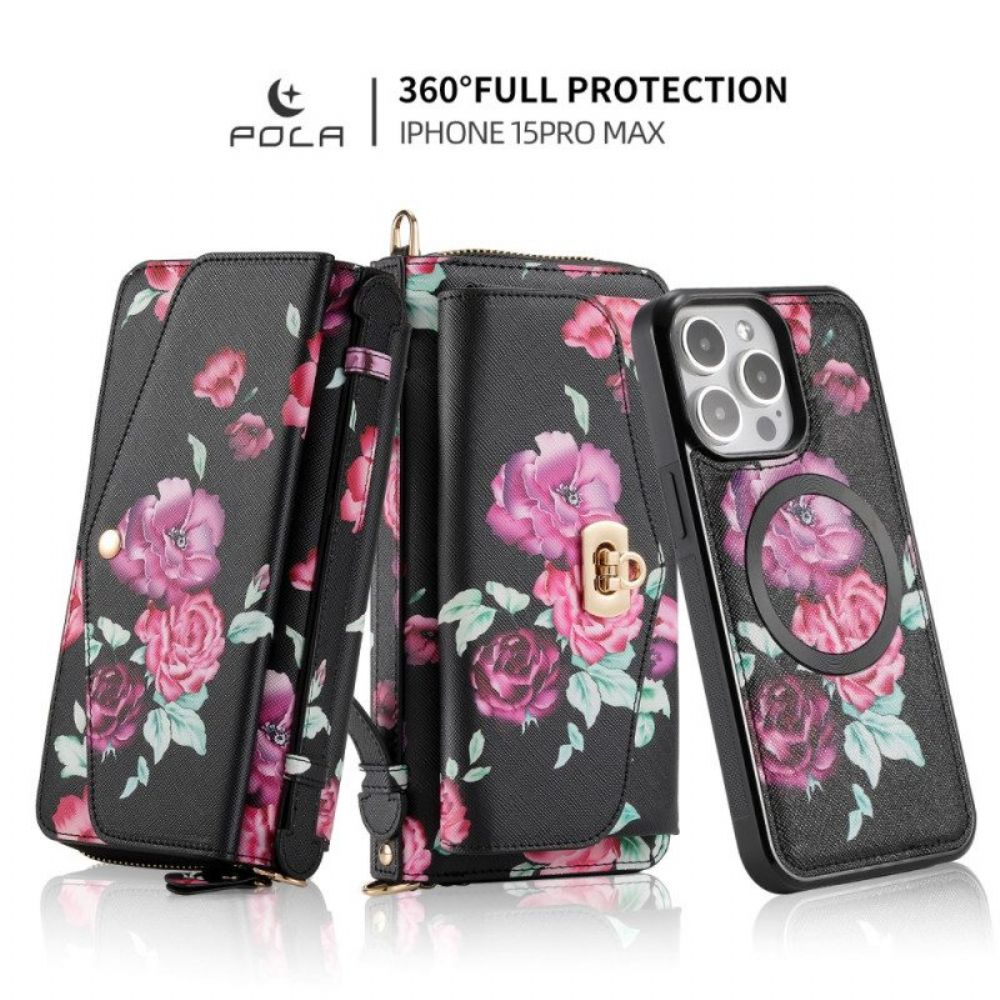 Hülle Flip Case Für iPhone 15 Pro Komplettes Zubehör Für Abnehmbare Schale